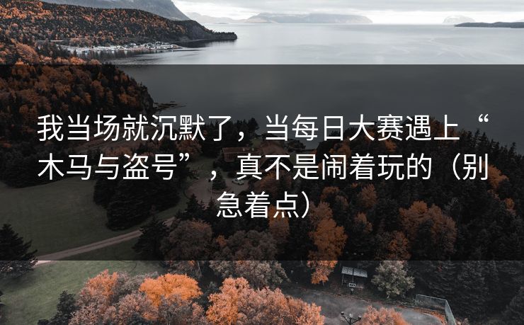 我当场就沉默了，当每日大赛遇上“木马与盗号”，真不是闹着玩的（别急着点）